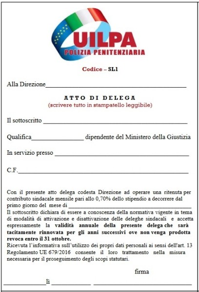 Deleghe e revoche sindacali - Procedure di accertamento - SIGP1